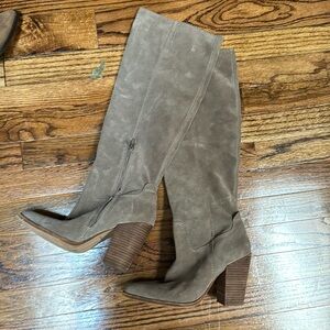Zara Taupe Suede knee high boots